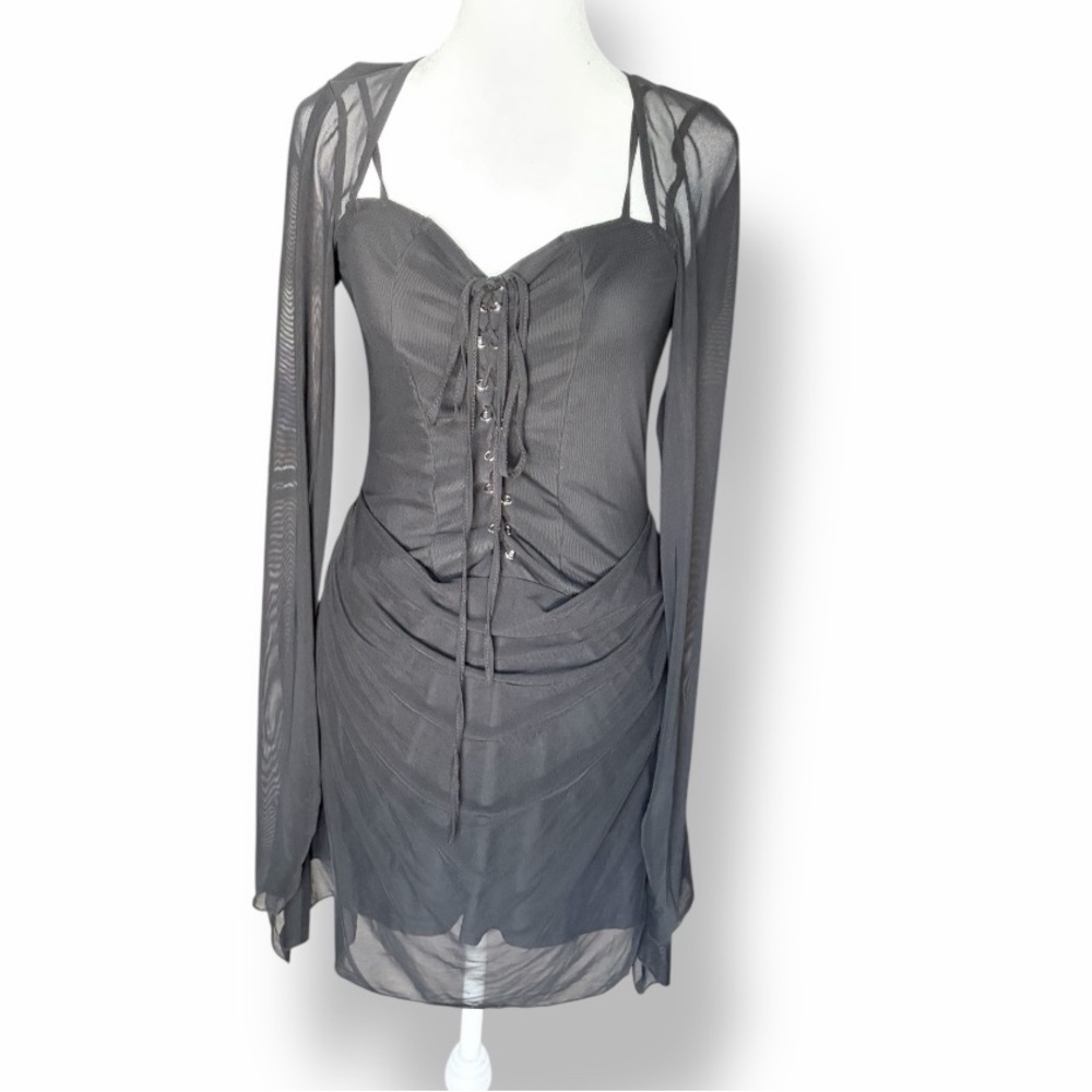 Women’s Sexy Long Sleeve Bodycon Corset Dress NWOT - Picture 3 of 4